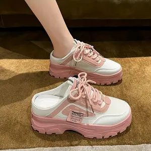 Sepatu Wanita Model Terbaru  Korean Style Sneakers Kasual Wanita Fashion Wanita Casual Pink Putih Shoes
