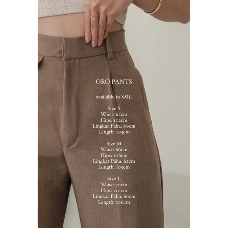 ALN STORE - ORO PANTS - Loose Pants Trousers celana kerja wanita kantor Celana Highwaist  Anti Kusut kulot wanita Panjang Formal Polyester 5