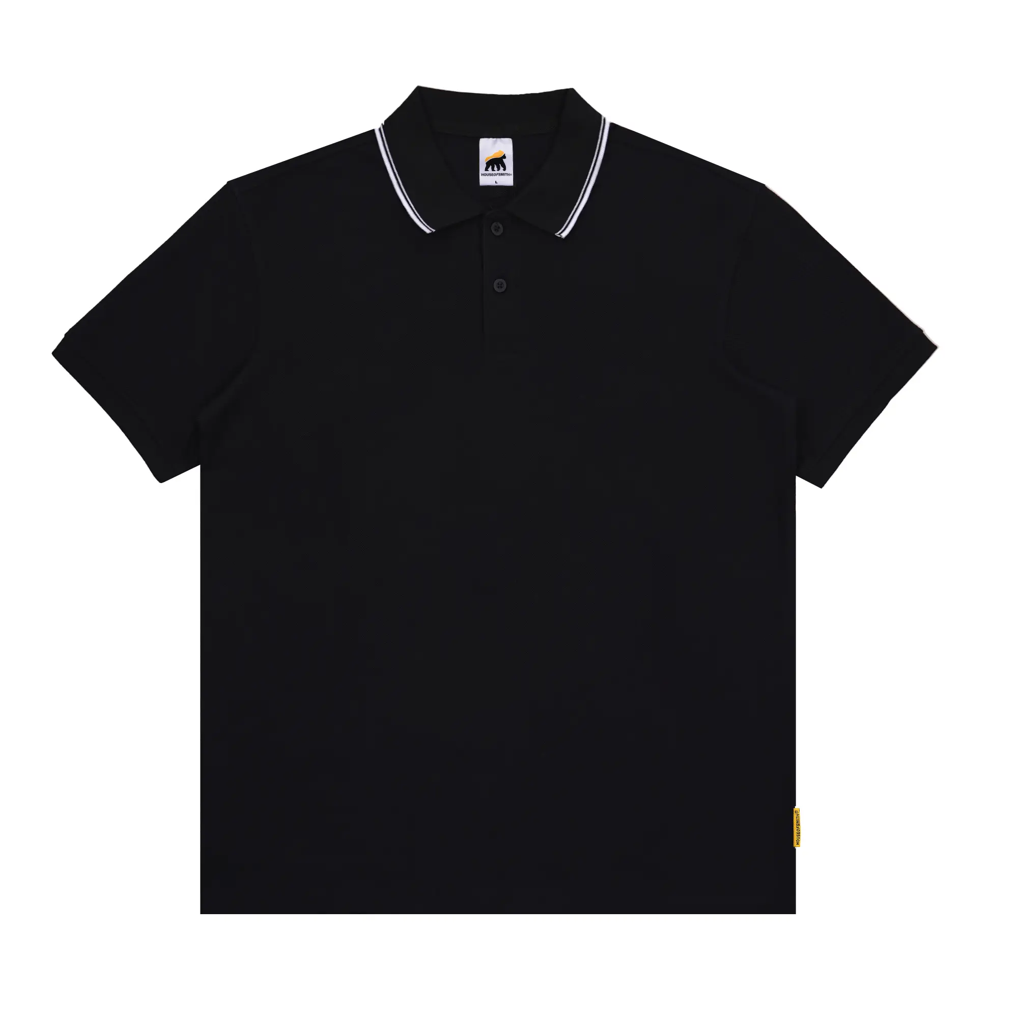 House of Smith PKU Polo Shirt - Union Polo Black #2 - Kaos Polo Pria
