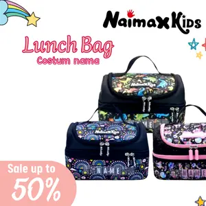 Custom Nama | Naimax Kids Double Decker | Lunch Box Original Karakter anak laki laki Tas Bekal Makanan