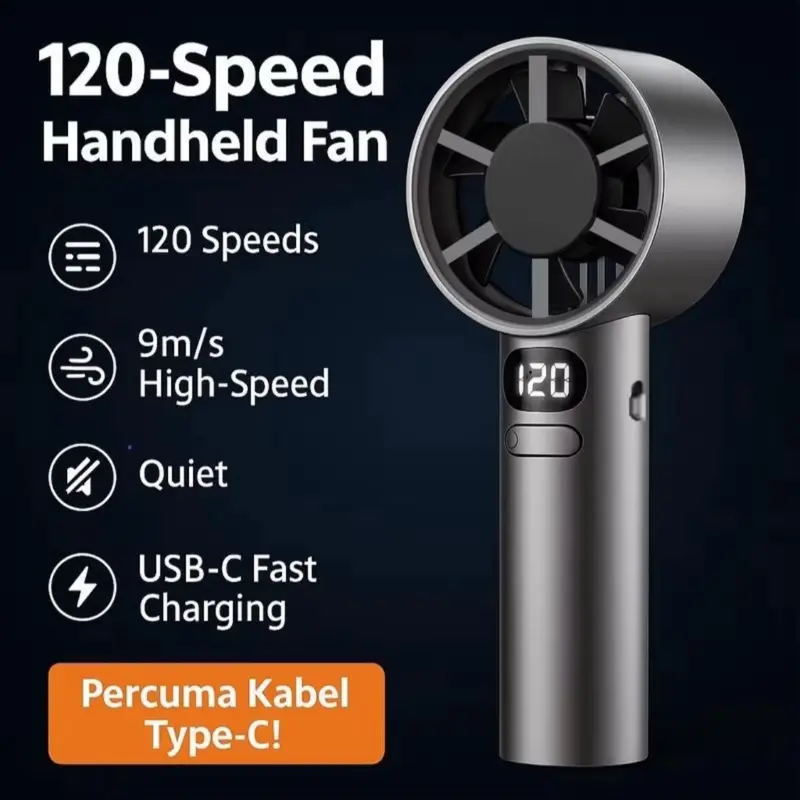 [SNUGSG SIGNATURE] 120 SPEED STRONG WIND COLD WIND TURBO LONG LASTING HAND HELD FAN
