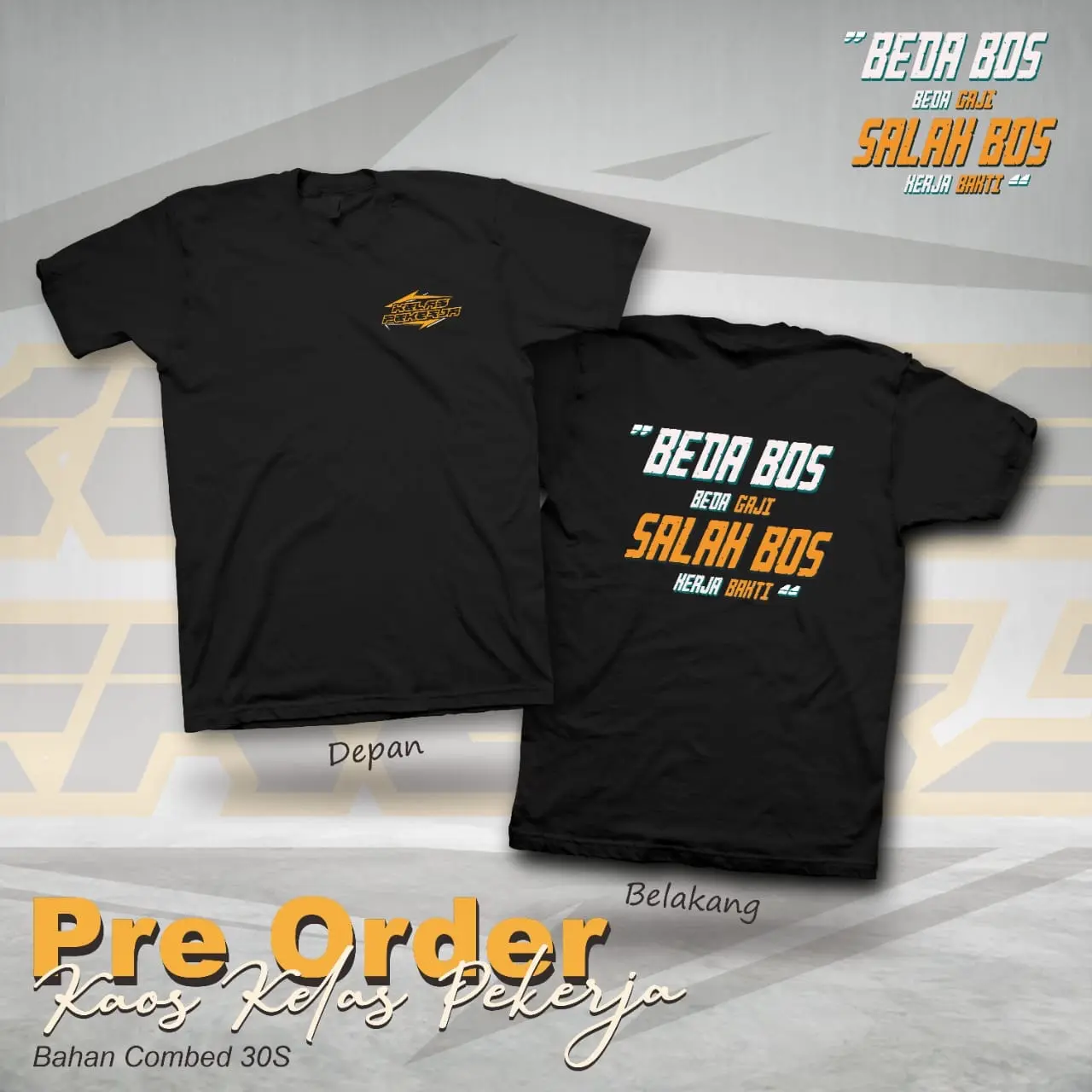 Kaos kata kata ‘sudah tobat’ dan ‘kelas pekerja’ kaos santai, nyaman buat sehari hari nongkrong ngopi dan cari cuan