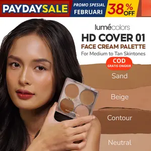 Lumecolors HD Cover Face Cream Palette 4-in-1 Concealer & Highlighter Kulit Natural Tahan Lama untuk Semua Tipe Kulit - Bronzer
