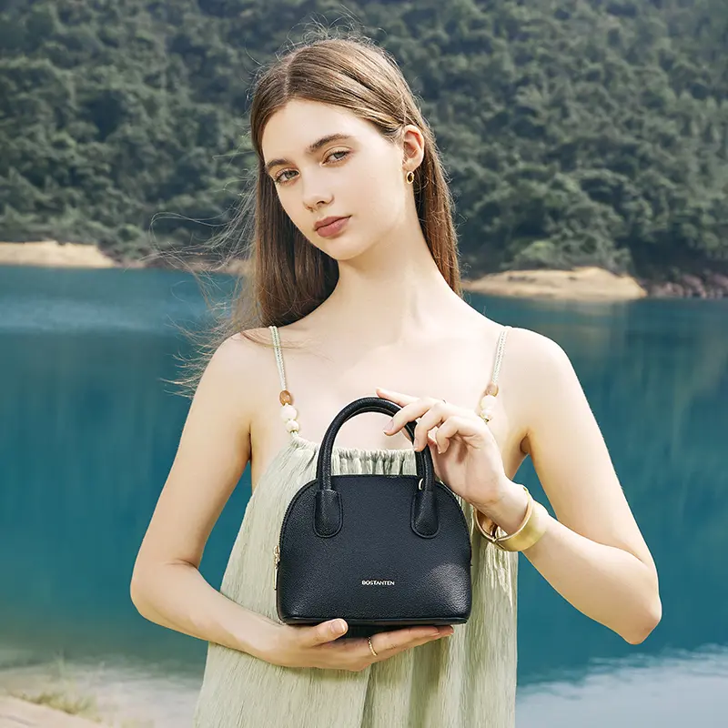 [Claire Bag] BOSTANTEN Tas Selempang Wanita Sling Bag Handbag Shoulder Bag Tas Pesta Simple Jalan Jalan Kulit Sintetis Hitam 4
