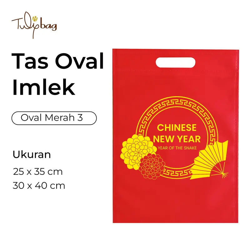 Tulipbag - Tas Imlek Oval Spunbond/goodie bag imlek 75 GSM 5