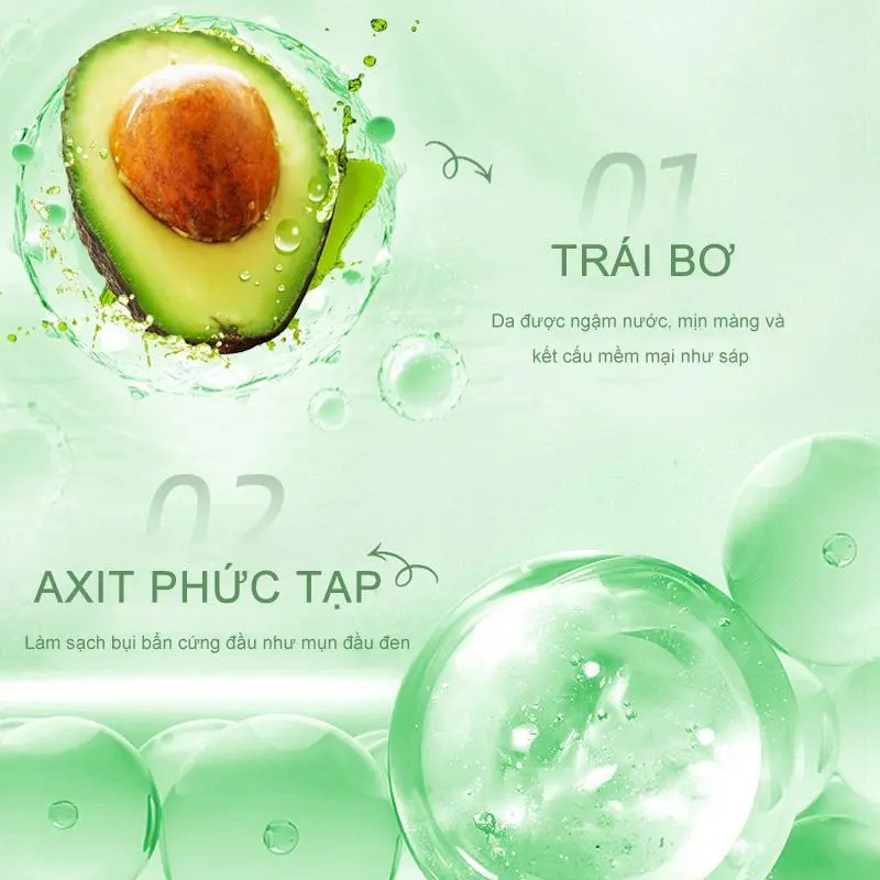 Mặt Nạ Bọt Bơ Axit Tổng Hợp, YINBA, Mặt Nạ Bọt Cà Rốt Axit Phức Hợp, Kiểm Soát Dầu, Loại Bỏ Mụn Đầu Đen, Làm Sạch Lỗ Chân Lông, Mặt Nạ Chăm Sóc Da Thanh Lọc Da, HUNMUI 3