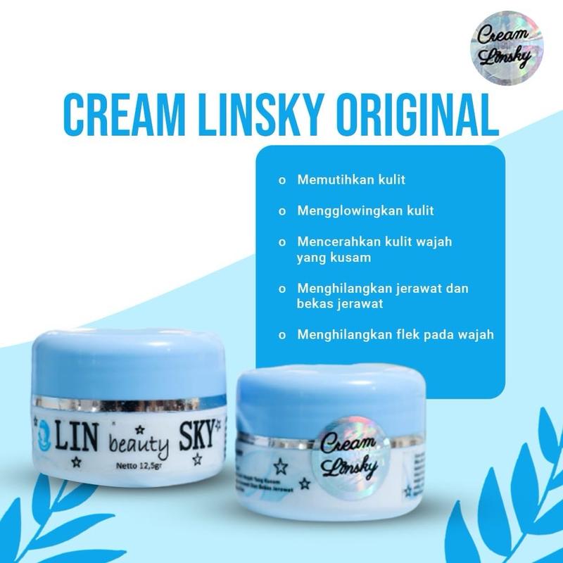 CREAM LINS BEAUTY SKY ORIGINAL / MEMUTIHKAN WAJAH/ MENGATASI WAJAH BERJERAWAT Pencerah 8