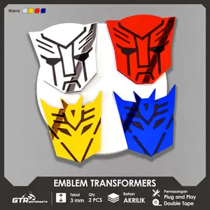 [COD] GTR Emblem Transformers 1 PC Logo Timbul 3D Emblem Motor Aksesoris Mobil Transformers Autobot Decepticon