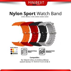 Minibest Strap For Apple Watch Series 10 9 8 7 6 ULTRA SE 5 4 3 2 1 Rubber Silicone Silikon 45MM 46MM 41MM 49MM 44MM 40MM Tali bands