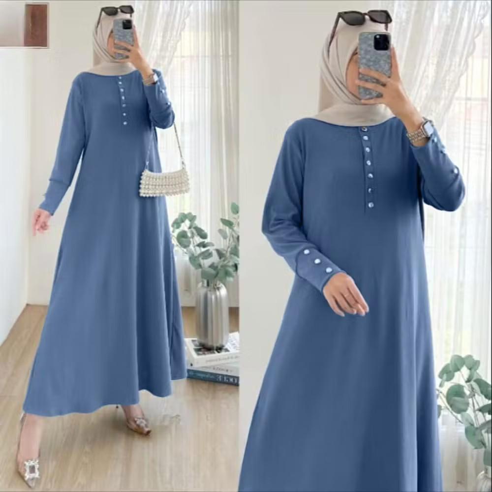 Gamis Muslim motif etnik terbaru // gamis abstrak wanita kekinian // gamis wanita remaja murah bagus