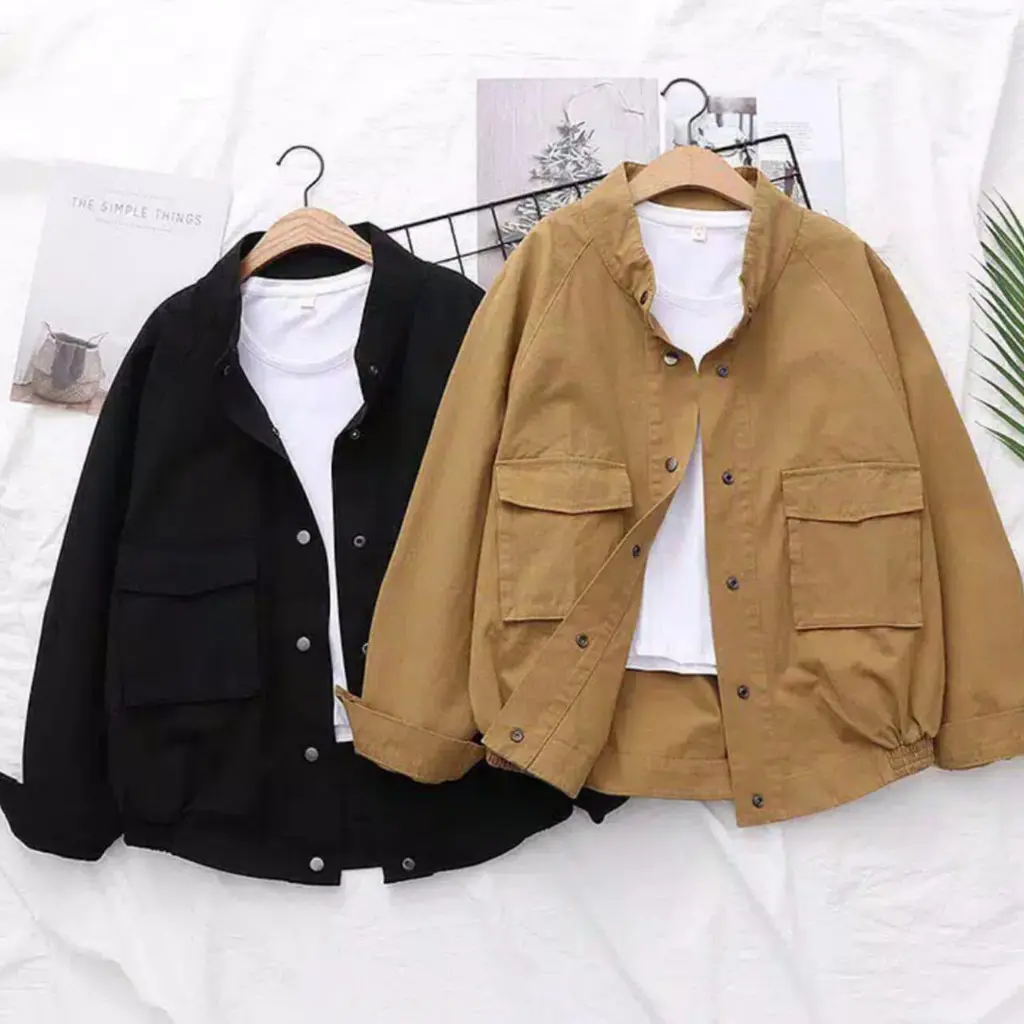 [ COD ] SELLY JAKET | SEMI PARKA JACKET KANVAS WANITA TERMURAH