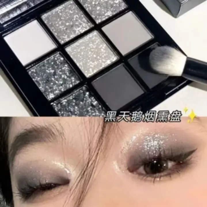 Eyeshadow Blackpunk Palette 9 Warna Matte Pearly Eyeshadow Black Hitam 4