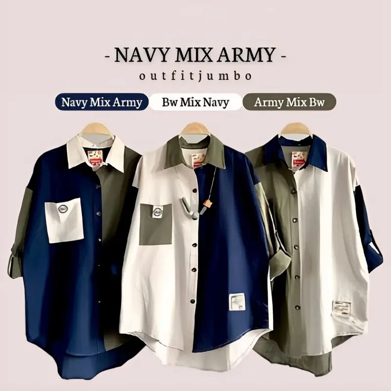 Fina Kemeja wanita S M L XL XXL 3XL 4XL 5L - Kemeja Jumbo Ld 110 120 130 140 - Kemeja Matt Crinkle Lengan Panjang 1