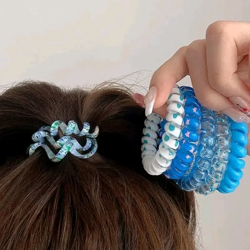 Karet Spiral Motif / Karet Rambut Kekinian / Ikat Rambut Spiral  / Karet Rambut Viral / Kunciran Rambut Viral 3