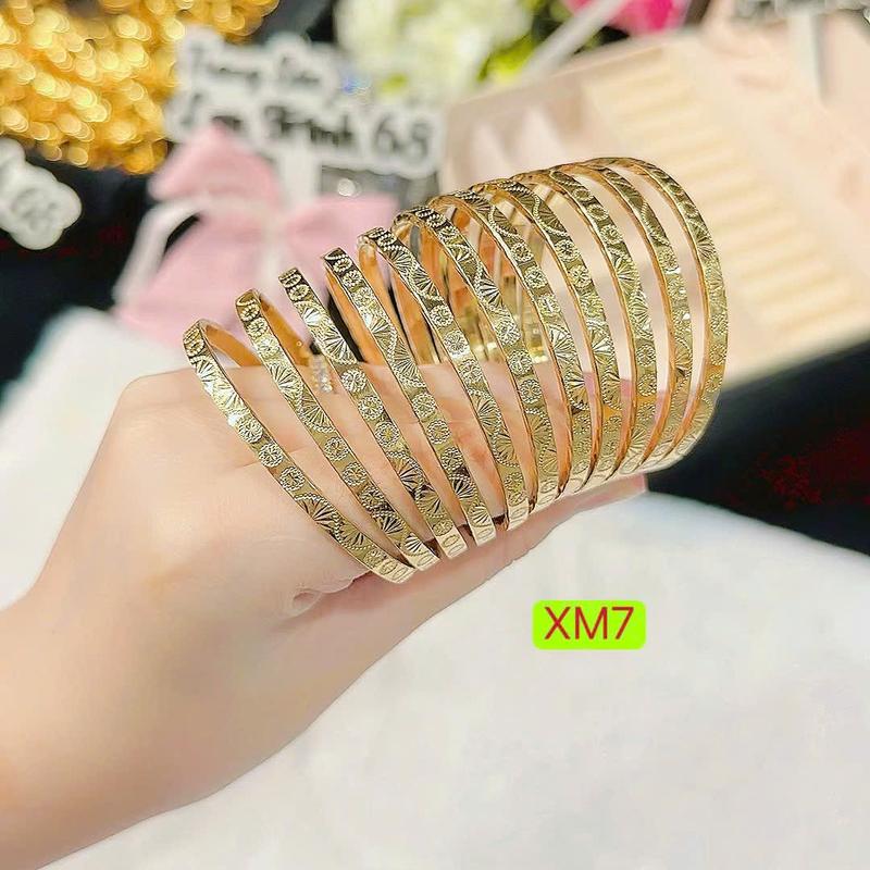 LanTrinh_ Ximen XM7 bộ vòng tay cánh quạt 7 chiếc cao cấp sang trọng từ hội màu miền tây không xi không phai trắng - Phụ Kiện
