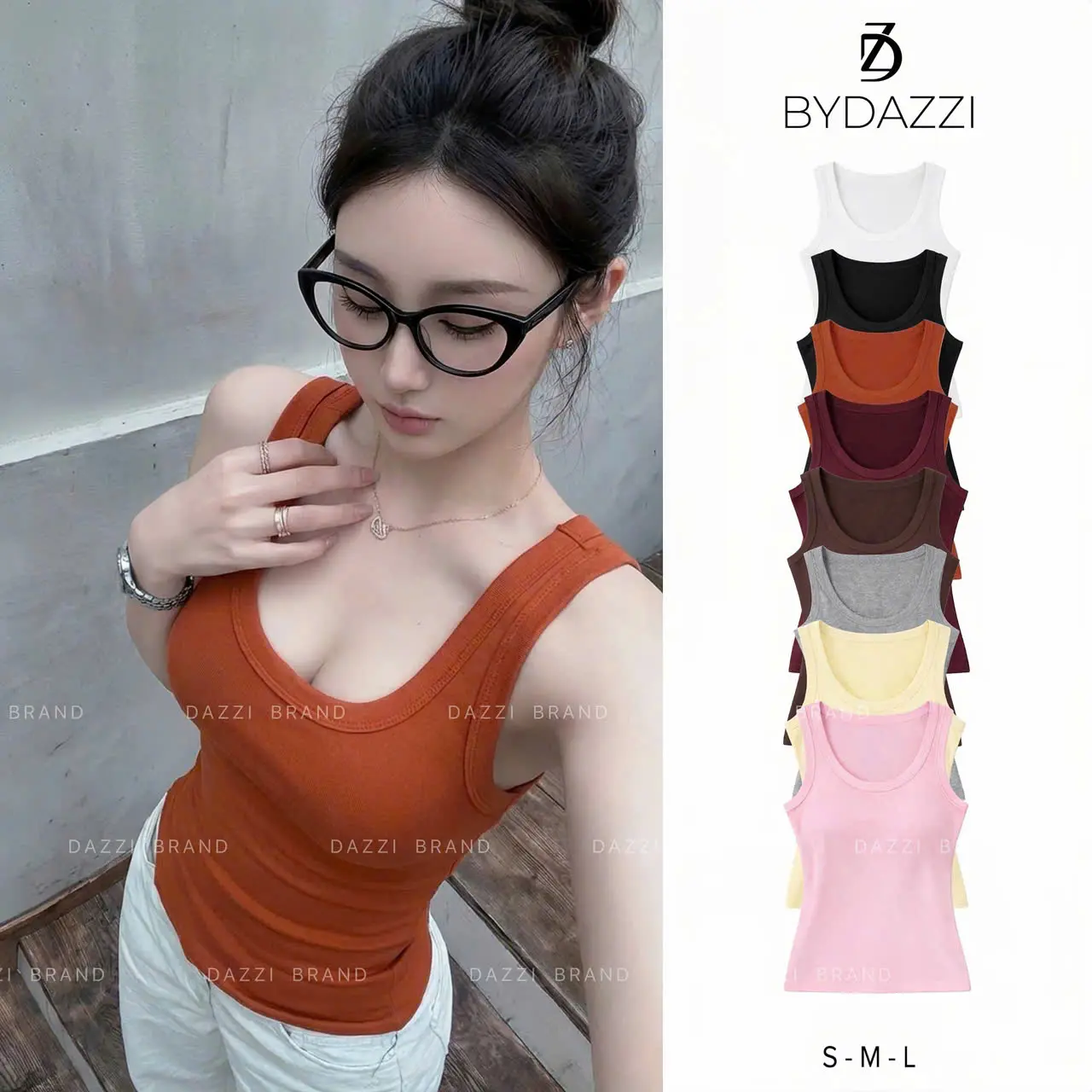 [KÈM MÚT/KO MÚT] Áo ba lỗ nữ basic ôm dáng, áo 3 lỗ chất thun cotton mịn tôn dáng DAZZI Women A072