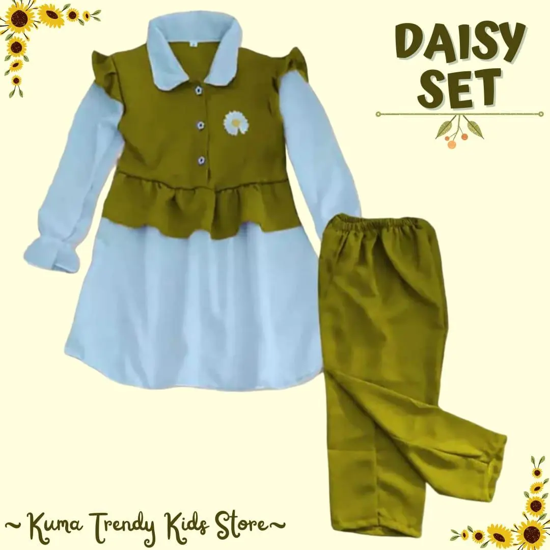 ST KIDS- SET DAISY BAJU MUSLIM ANAK PEREMPUAN USIA 1-12 TAHUN