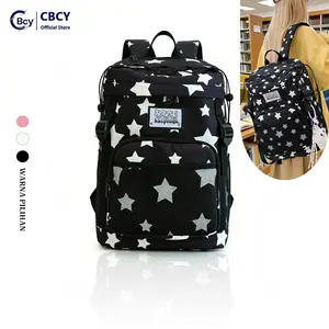 CBcy Star Bags Tas Ransel Galaxy Star Karakter Korean Style Anti Air Kapasitas Besar Tas Sekolah SD SMP SMA Kuliah Motif Lucu Tas Bahu Backpack Original