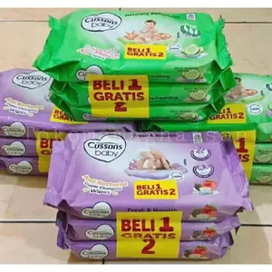 Cussons Baby Wipes Tisu Basah Bayi Ganti Popok & Tangan Dan Mulut Kemasan Baru Buy 1 Get 2 - Isi 3 x 45 sheets