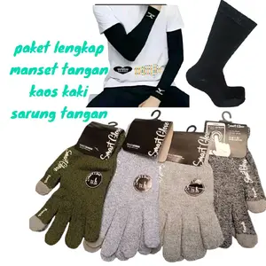 paket kaos kaki lengkap sarung tangan dan manset tangan cowok