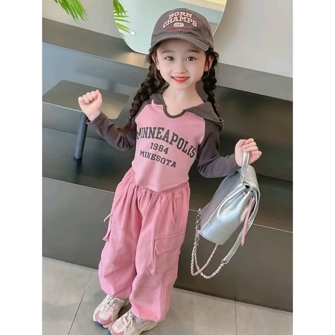 Setelan Anak  Lengan Panjang // Set Cargo Jogger Anak Fashion // Setelan Kekinian Anak Perempuan Lebaran