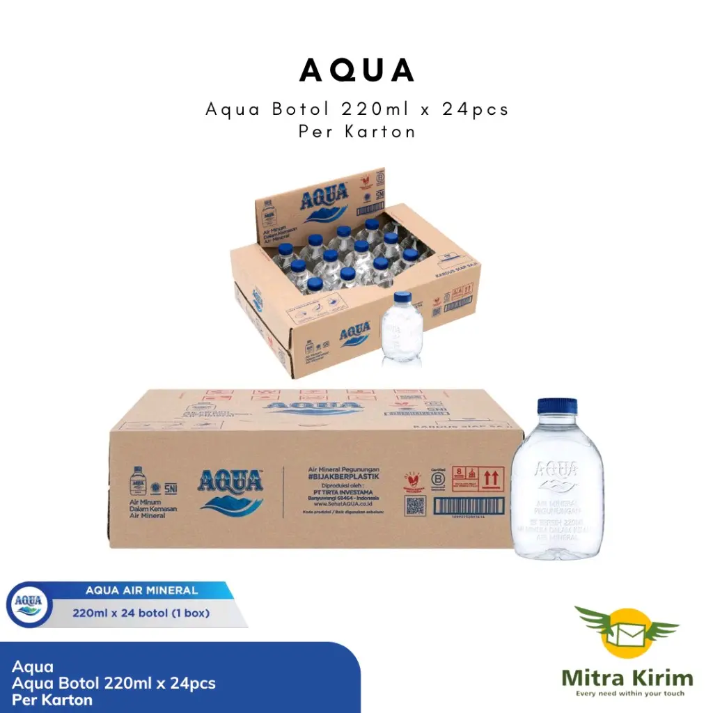 Aqua Cube Botol 220ml x 24pcs - Per Karton