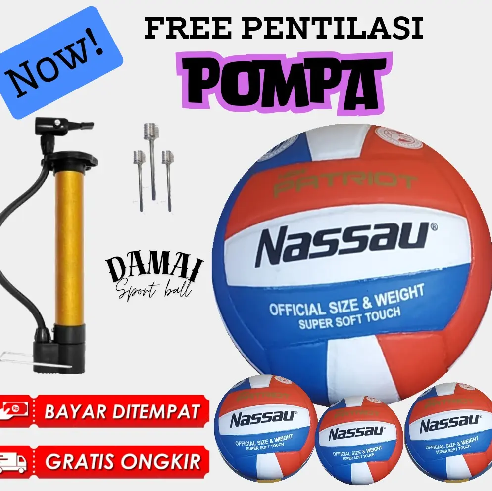 Bola voli gratis pentilasi pompa volley voly Ball Volly
