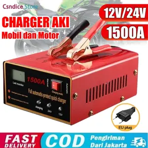 Charger Aki Motor Mobil 12V 24V 1500A 1200A Charger Aki Otomatis Smart Intelligent Auto Repair Mobil Pengisi / Casan Aki Motor / Cas Aki Mobil / Aki Case / Aki Charger