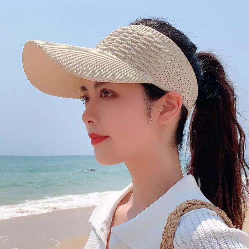 HM Topi Senam Wanita Summer Zumba Topi Knit Visor Sport Baseball Rajut Katun BISA COD 3