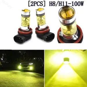 SEPASANG 2pcs mobil led Lampu Kabut Led H11 4300K 100W 1100LM Super Terang Warna Kuning PUITH UNTUK Avanza Calya Brio BR-V Xenia Brio Xpander Xenia