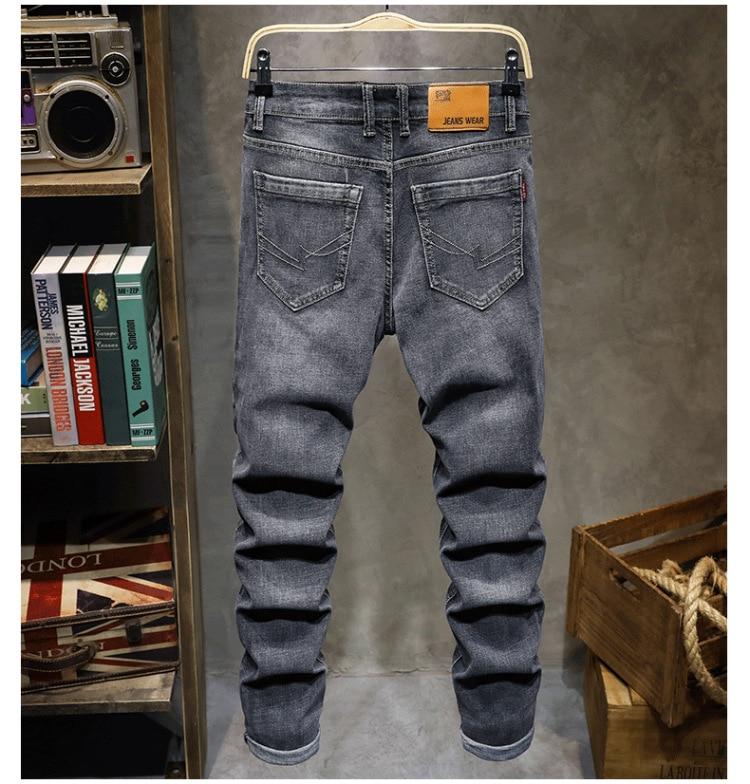 Product Introduction of Men Clothing New Pattern Recreational Vintage Nostalgia Smoky Grey Jeans Straight Cylinder Loose Street Trousers Autumn Female 14
