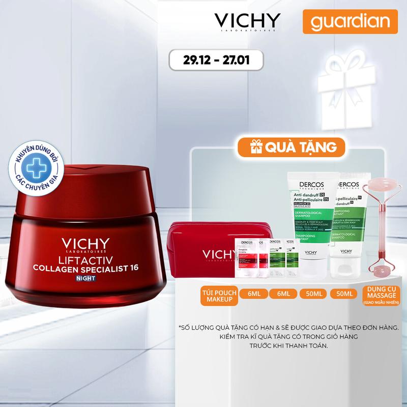  Kem Dưỡng Ban Đêm Vichy Liftactiv Collagen Specialist 16  Hỗ Trợ Cải Thiện 16 Dấu Hiệu Lão Hóa  50Ml | Guardian Store 