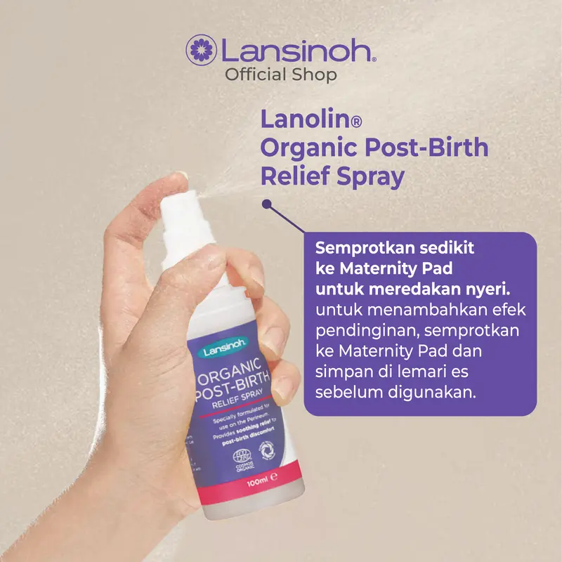 Lansinoh Organic Post-Birth Relief Spray 100ML - Spray Pereda Rasa Nyeri Pasca Melahirkan 3