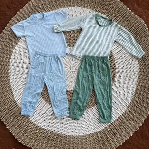 Setelan Baju Anak RAYON ADEM celana Jogger Motif Salur / Belang / Garis garis bahan Rayon Adem by Aona Unisex (Laki-laki dan Perempuan) bahan Premium Spandex Rayon Adem