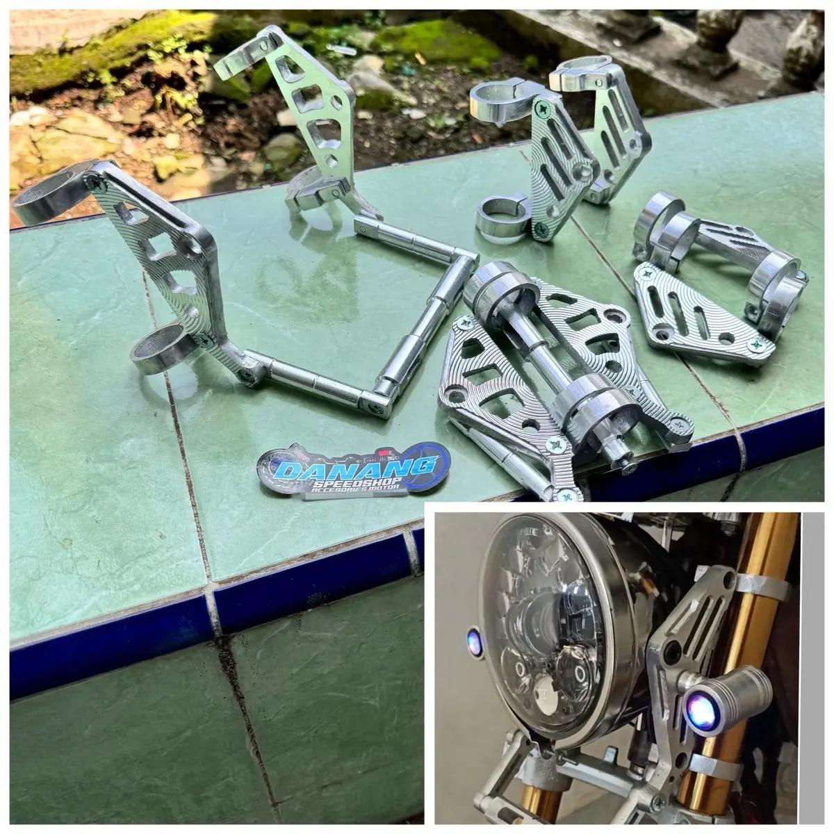 Breket Bracket Lampu Kupingan Lampu CNC + Dudukan Plat As 31 & 33 CB GL MEGA PRO TiGER CB150R Ninja vixion Motorcycle