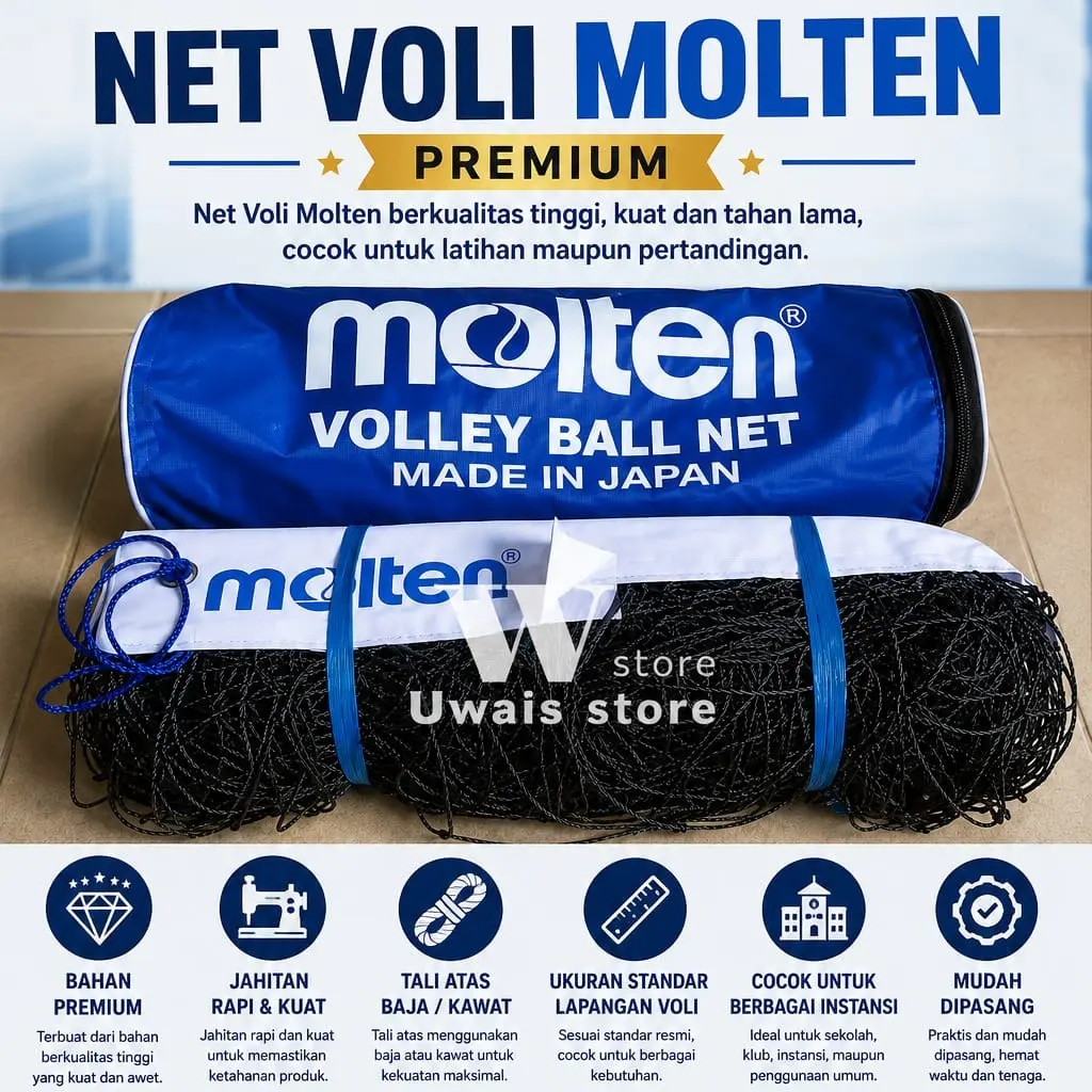 Net Volly Ball Molten Jaring Net Voli Seling Baja Rajut Sudah Standard Internasional Outdoor Volley Bola bola  volly big  volleyball  ball bola  voli