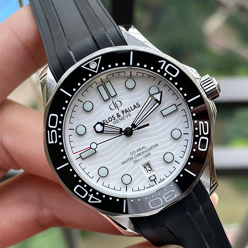  Thụy Sĩ DELOS & PALLAS - Đồng hồ S2050 – Phong cách thể thao kiểu dáng đồng hồ lặn chống nước 3ATM dạ quang  lớp mạ IP thiết kế đơn giản thời trang vành xoay được SHOP VN-2 