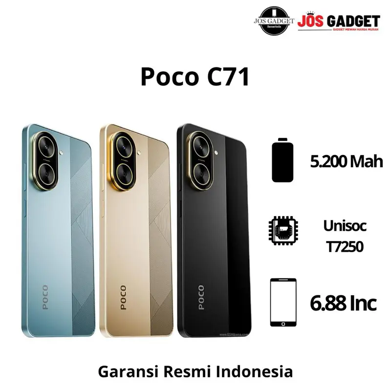 Poco C71 4/128GB | NEW GARANSI RESMI Handphone Gadget