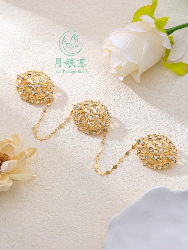 Product Introduction of ￼Peranakan Nyonya Kebaya Accessories Kerosang/Kerongsang Brooch Retro Style 20