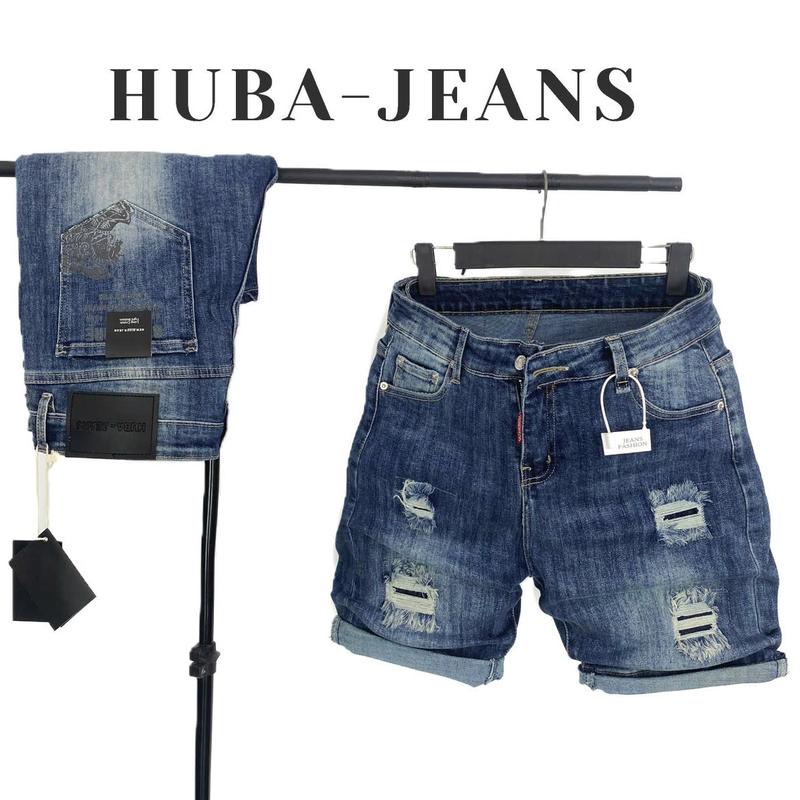 (BIGSIZE) Quần jean nam sort HUBA-JEANS PHOM ÔM ỐNG CÔN bluesea wash rách Menswear Pants Có Túi Denim quầntàntật quần purple quần biker quần icon thông thường khóa kéo có thể giặt máy khóa kéo Kem