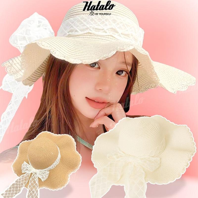 Mũ cói đi biển thời trang nữ du lịch vành rộng chống nắng phối ruy băng nơ xᶖnh xắn