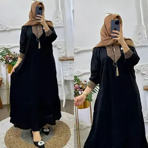GAMIS SULTAN TERBARU/DRES PANJANG VARIASI RENDA LD 110 BUSUI RESLETING DEPAN