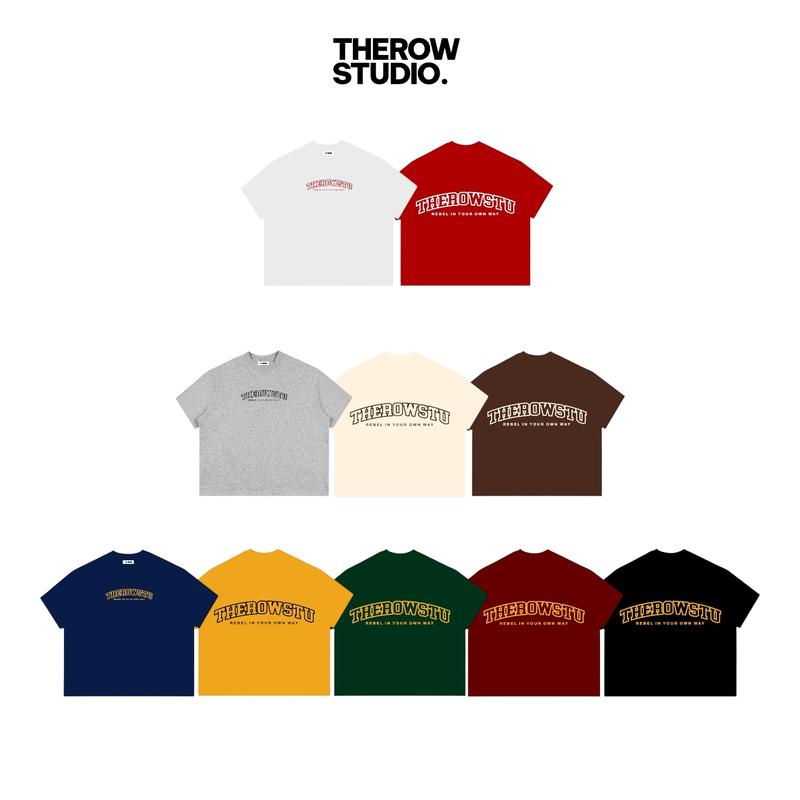 TR3 THEROW Áo Thun Boxy Local Brand Tay Ngắn Cotton 250gsm "THEROWSTU" Áo Phông Forrm Rộng Kiểu Đẹp Unisex Nam Nữ