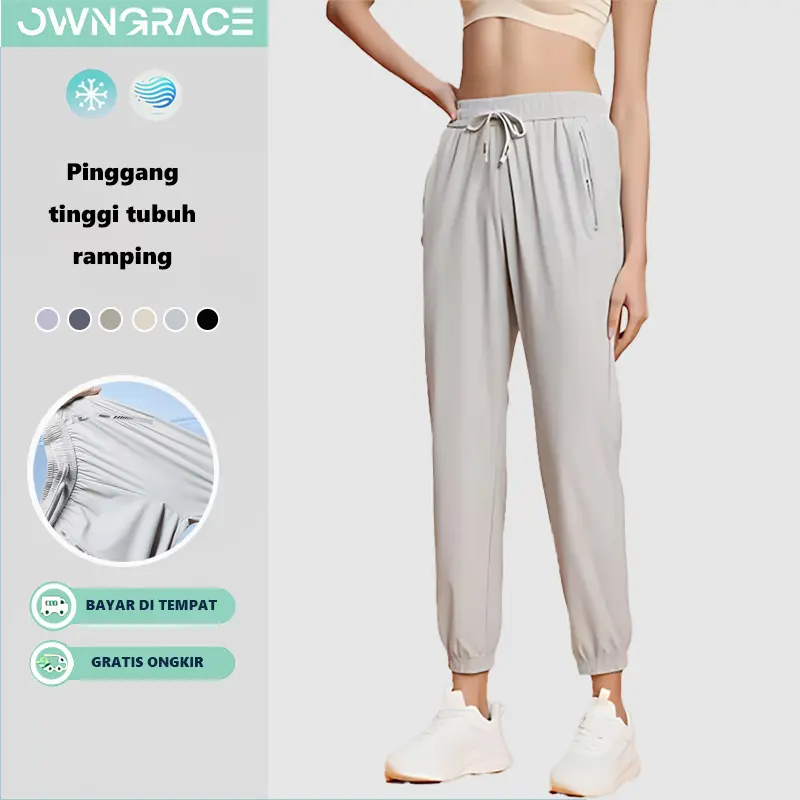【Ready】Owngrace-Celana Olahraga Wanita Celana Latihan Jogging Celana Olahraga Jogging Longgar Celana Olahraga Kebugaran Santai Perlindungan Matahari Anti UV UPF50+ 100% Original training stripe Sport Yoga Outdoor Lari 0