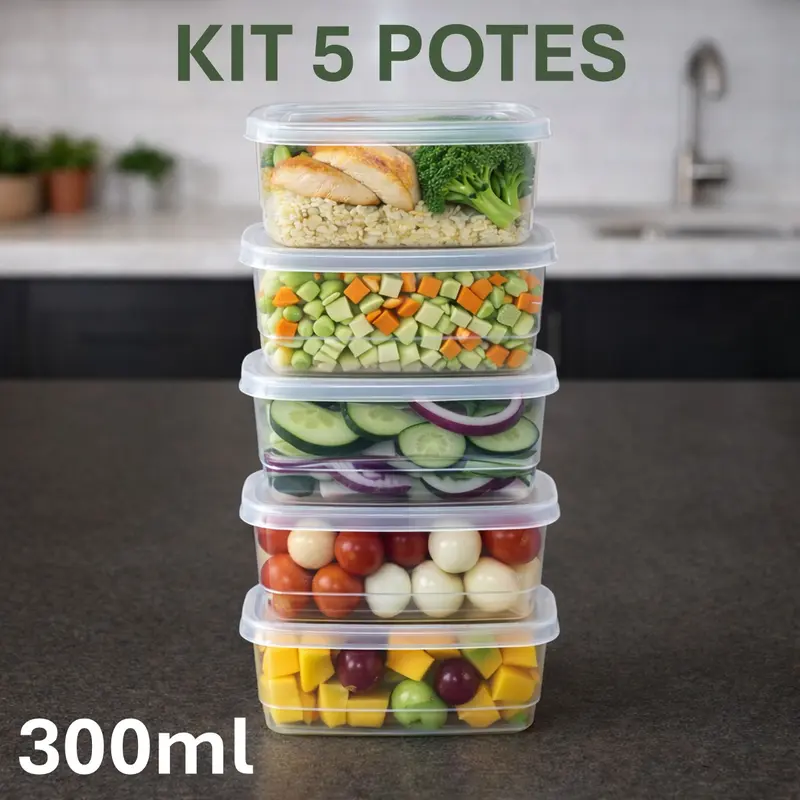 Kit de Potes Marmita 300ml com Tampa – 5 a 30 Unidades