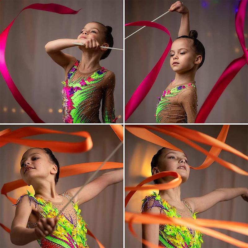 Product Introduction of 2M 4M Colorful Dance Ribbon Gym Rhythmic Art Gymnastic Streamer Gymrama Ribbo Stick Rod X3Z0 29