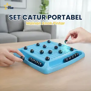 MINISTAR Catur Portabel Lipat – Set Praktis, Bidak Stabil, Cocok Perjalanan