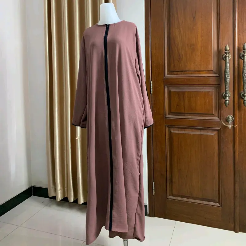 Abaya Aisyah Crinkle airflow premium wanita kekinian formal Muslim Basic Gamis 6