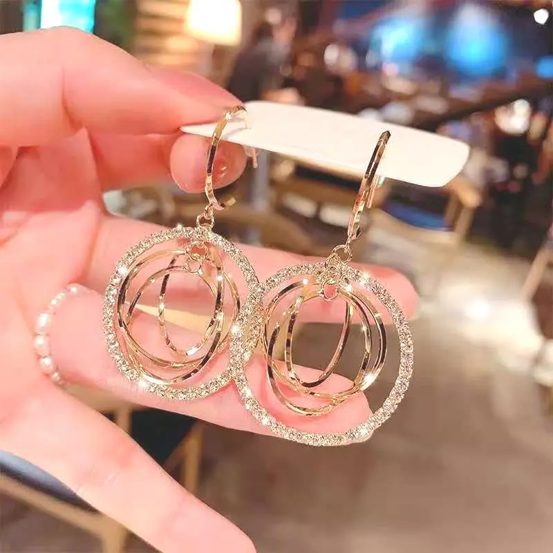 Anting Tindik Korean Fashion Luxury Long Tassel Drop Earrings For Women Trendy Luxury Jewelry Accessories 4