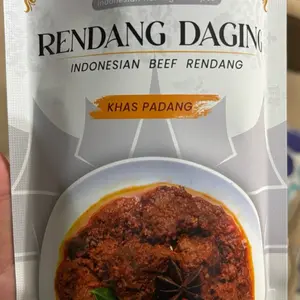 Rendang Daging Sapi 200 Gram (5 Potong) Pedas Tipis Merk Nakam by Sitti Nurbaya